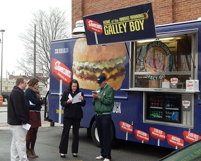An Akron favorite, Swensons, parked its food truck in our parking lot on November 21 for the neighborhood to enjoy a new lunch choice for a day. Businesses nearby and University of Akron students enjoyed this great surprise in downtown Akron.
