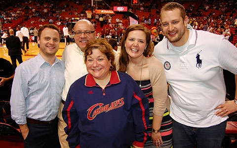 State and Federal Communication’s team enjoying a Miami Heat game while attending the PAC National Grassroots Conference in Miami, FL. Elizabeth Z. Bartz attempted to persuade LeBron James to return to Cleveland by sporting her Cavaliers jacket. Pictured (left to right): Jon Spontarelli, compliance assistant; Joe May, social media manager; Elizabeth Z. Bartz; and Melissa Coultas, sales and marketing manager with her husband, Chris Coultas.