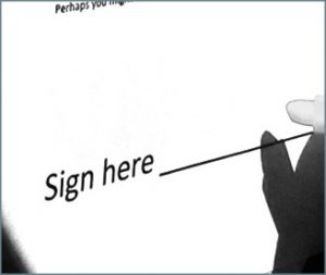 sign here
