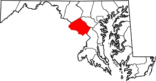 Map of Maryland highlighting Montgomery County