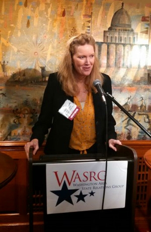 Rebecca South introducing the moderator and speakers at the WASRG Summit 2014.