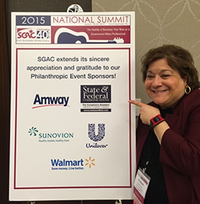 Elizabeth Bartz, president and CEO of State and Federal Communications, and Amber Fish Linke, Director of Client and Product Operations, attended the 2015 SGAC National Summit in Nashville, Tennessee. 
