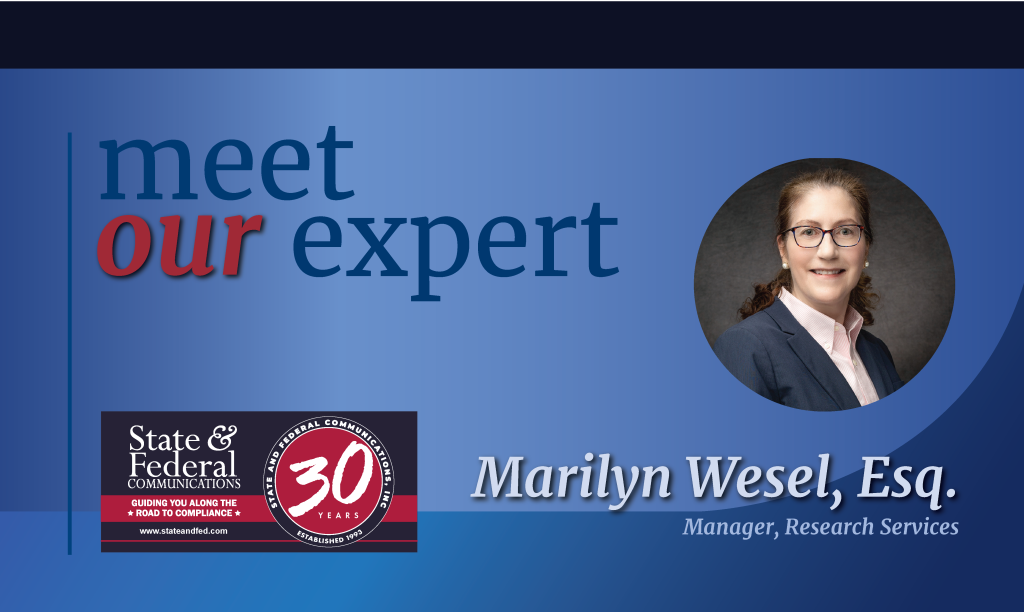 Meet Our Expert – Marilyn Wesel, Esq. - State and Federal Communications